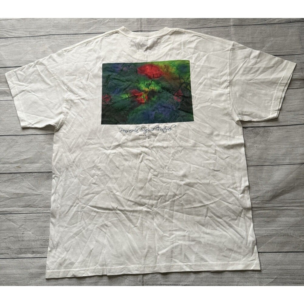Y2K Pensacola Florida Seafood Festival Shirt Mens XL Hanes Graphic Tee 2009